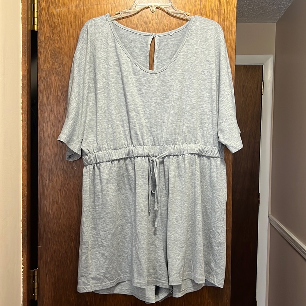 Cotton romper with draw string waist